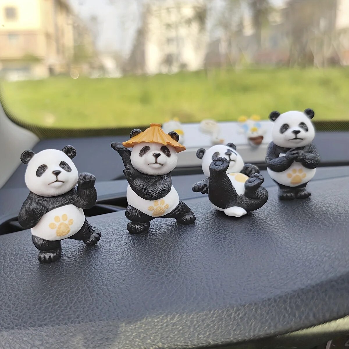 Interior Design Degree - 4 ชิ้น/เซ็ต Panda Design เครื่องประดับรถ Car