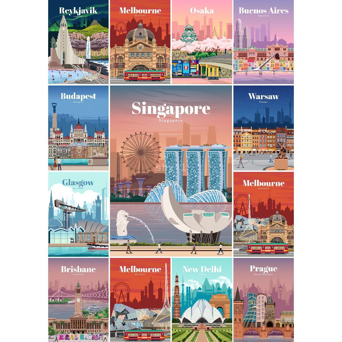 Interior Design Landscape - โปสเตอร์การเดินทางแบบบริสเบนร่วมสมัยการออกแบบตกแต่งภายในที่ทันสมัยพิมพ์ศิลปะบนผนังสำหรับการตกแต่งบ้าน
