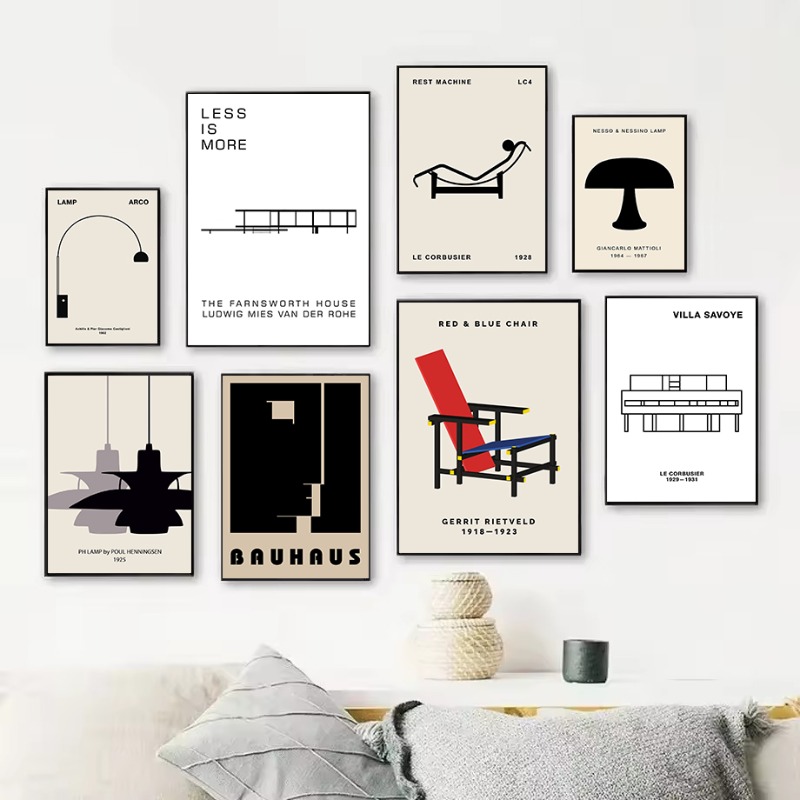 Interior Design Landscape - คลาสสิค ฟาร์นส์เวิร์ธ ฮاؤส์ บาวเฮาส์ ดีไซน์ สถาปัตยกรรมนามธรรม