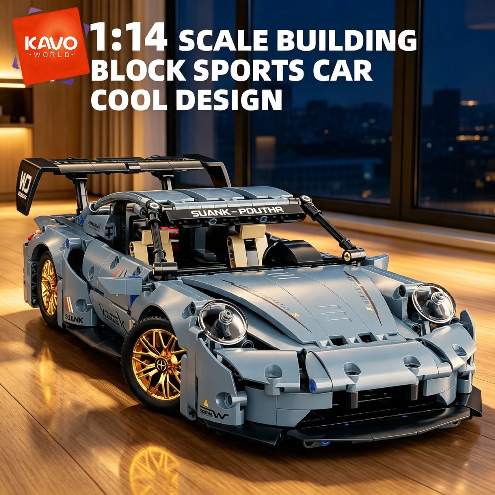 Interior Design Build - KAVOWORLD ชุดตัวต่อของเล่นสุดเจ๋ง 973 ชิ้น รถสปอร์ต Lowrider