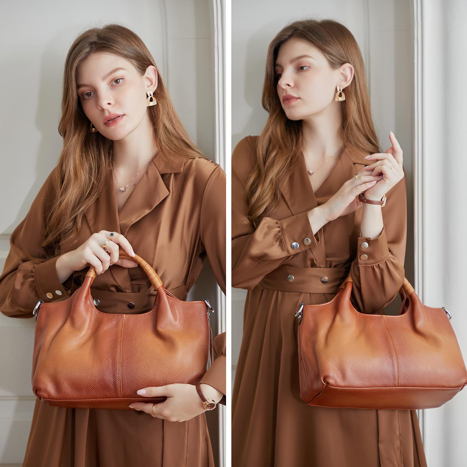 กระเป๋าสะพายไหล่หนังแท้และกระเ - Interior Design Quiet Luxury บทวิจารณ์และราคา