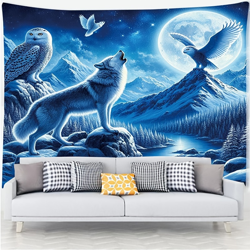 ภาพจิตรกรรมฝาผนังหมาป่าร้องเห่ - Interior Design Landscape บทวิจารณ์และราคา