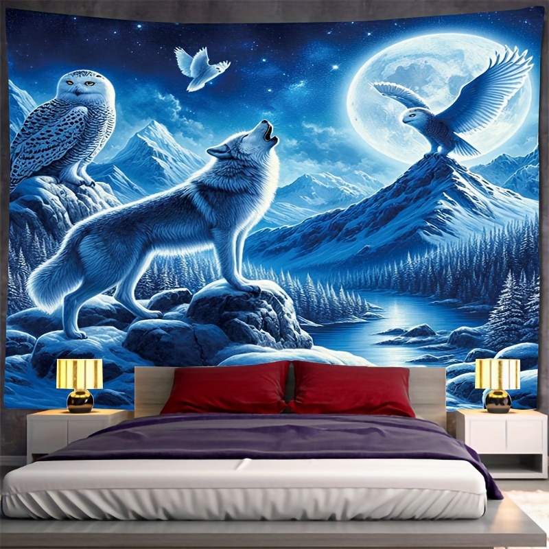 ภาพจิตรกรรมฝาผนังหมาป่าร้องเห่ - Interior Design Landscape บทวิจารณ์และราคา