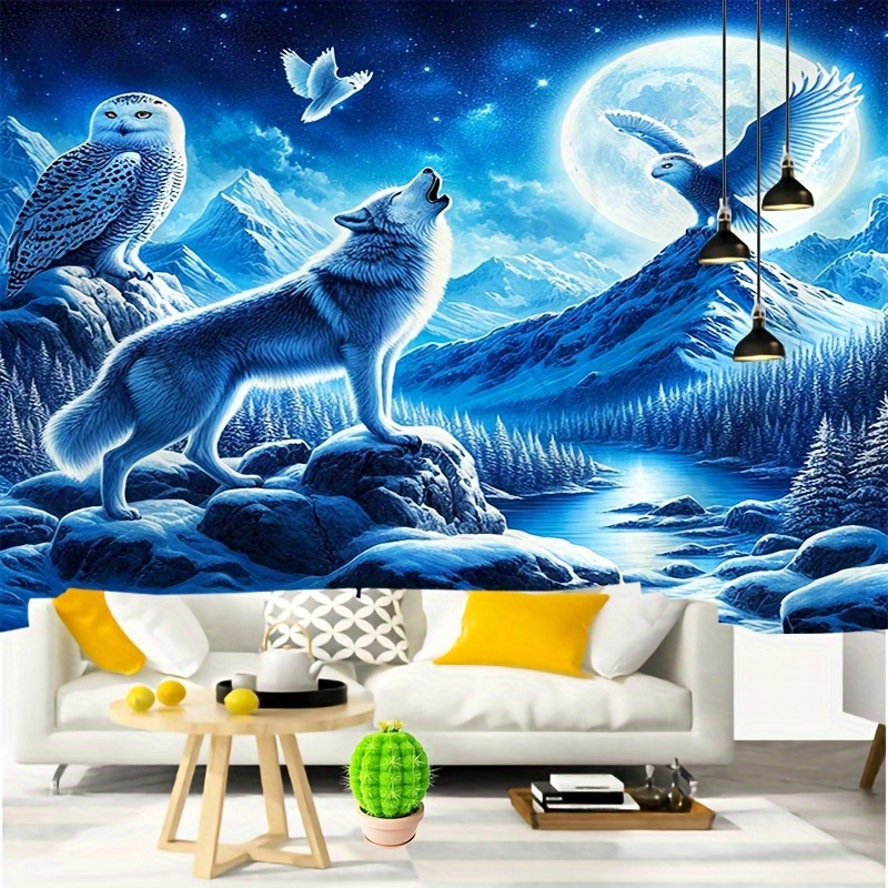 ภาพจิตรกรรมฝาผนังหมาป่าร้องเห่ - Interior Design Landscape บทวิจารณ์และราคา